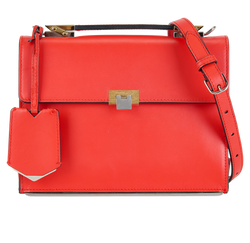 Box Crossbody, Leather, Red, 410539, S, DB, 3*